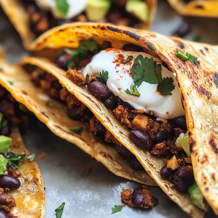 Crispy Black Bean Tacos (so easy + vegan!)