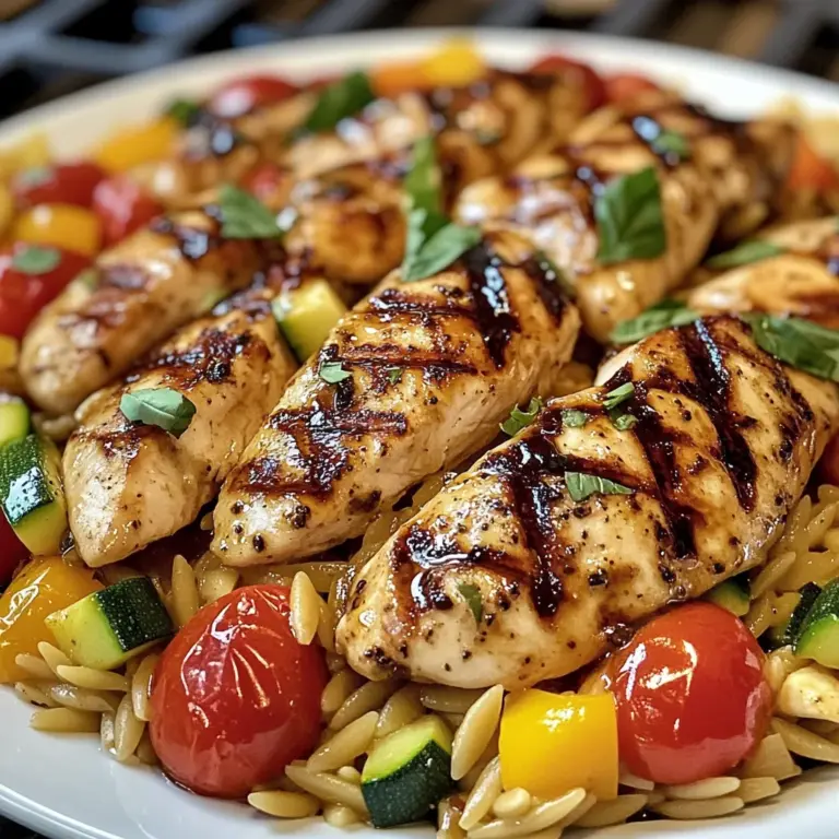 Easy Balsamic Chicken & Veggie Orzo