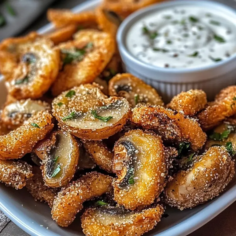 Fried Sliced Mushrooms with Ranch