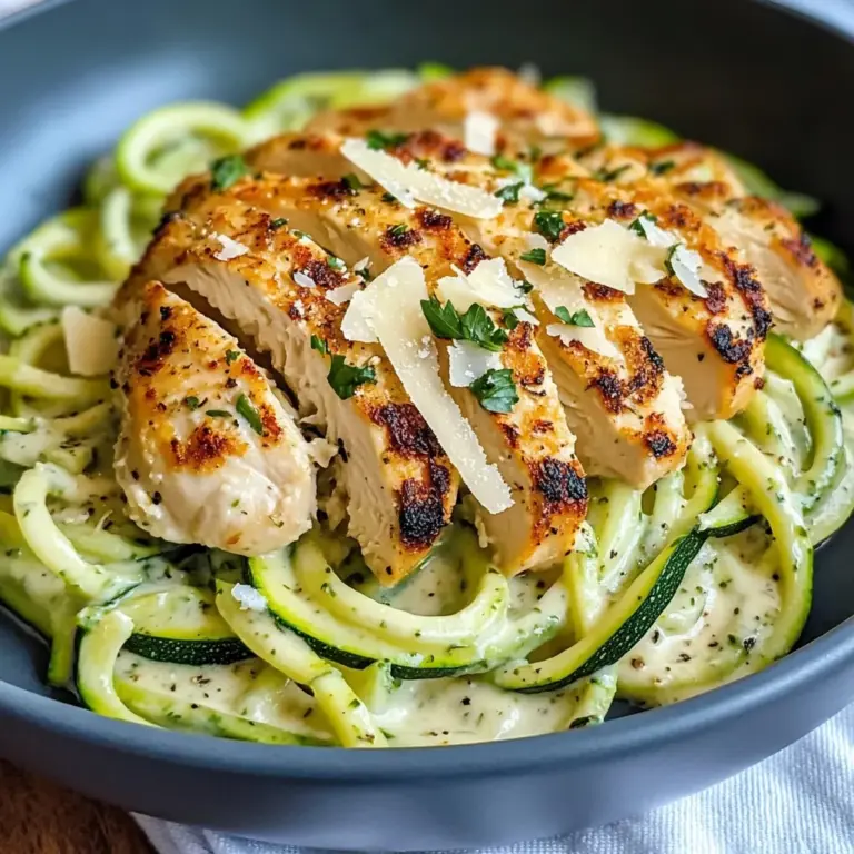 Zucchini Noodle Chicken Alfredo