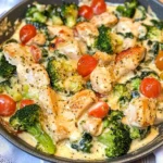 Garlic Chicken with Broccoli and Spinach